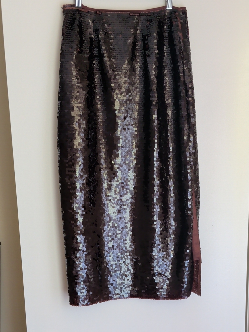 Astr The Label Brown Sequin Pencil Skirt